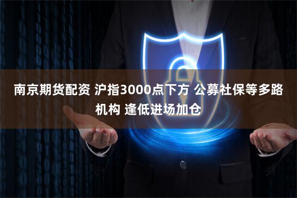 南京期货配资 沪指3000点下方 公募社保等多路机构 逢低进场加仓